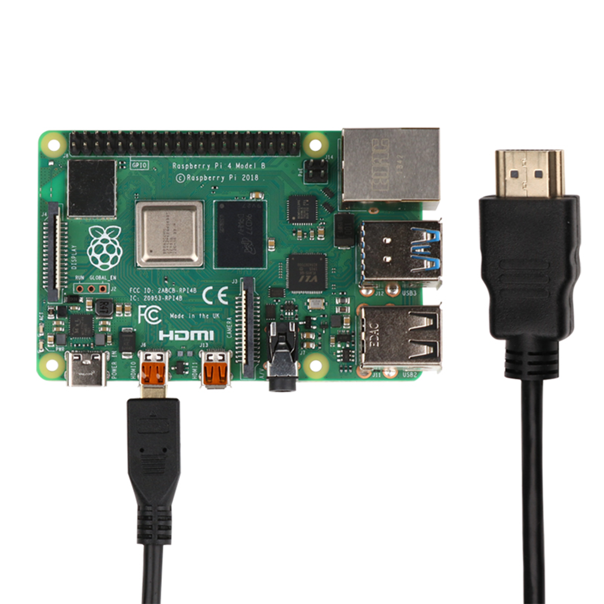 Micro-HDMI to HDMI Adapter Cable for Raspberry Pi 4B 1.5M 4K Data Transfer Display Connector Wire